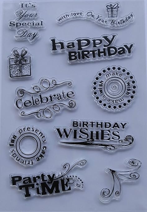 Maguo Happy Birthday Clear Stamps Best Wishes Word And Phrase Image For Card Making Greeting Phrases Clear Stamps Diy Scrapbooking Arts Crafts Sewing Stamps Prb Org Af