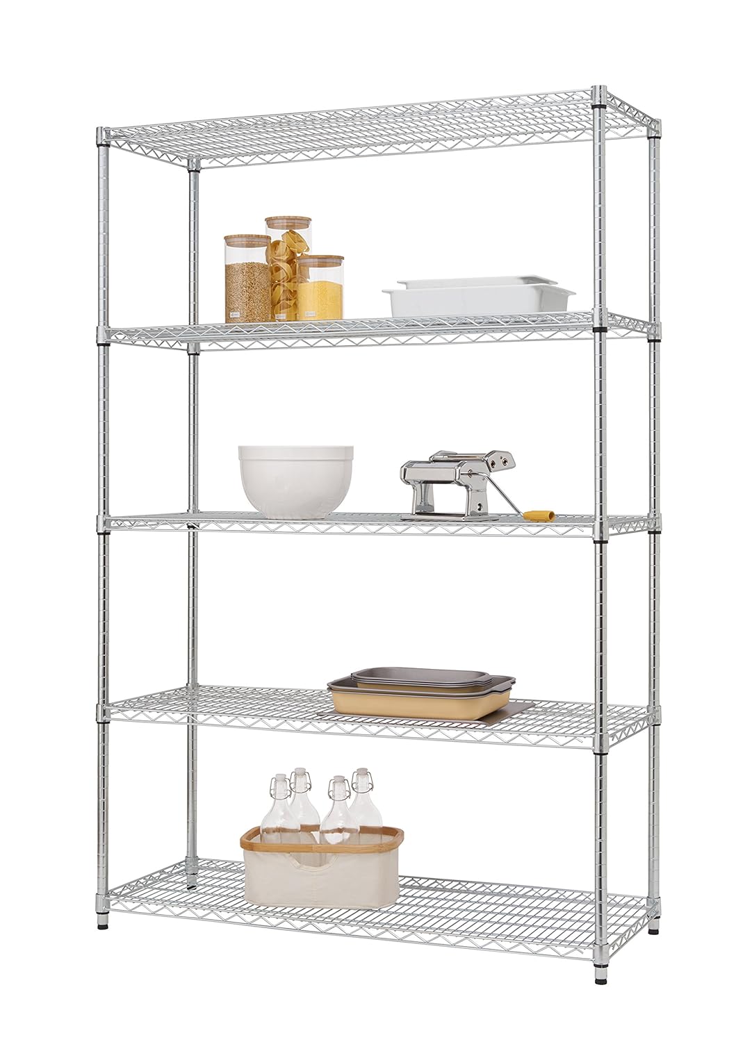 TRINITY EcoStorage 5Tier NSF Wire Shelving Rack, 48 by 18
