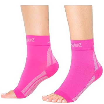 CompressionZ Plantar Fasciitis Socks - Compression Foot Sleeves - Ankle Brace w/Arch Support -