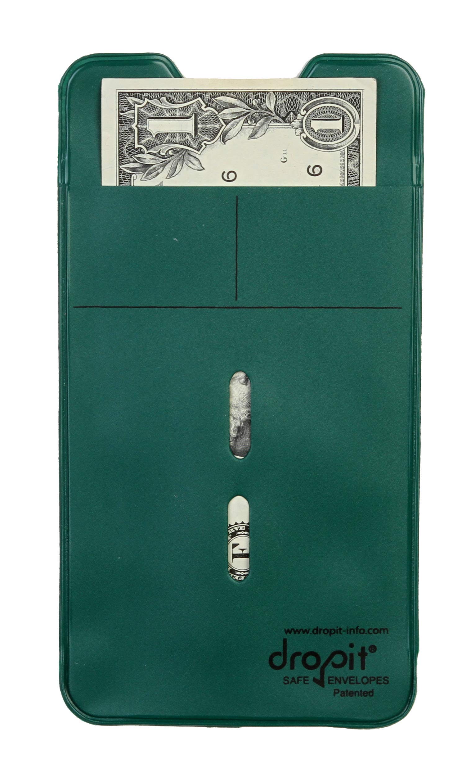UBICON 10 Green Reuseable, Heavy-Duty Vinyl DropIt Safe Envelope for Depositing of Currency and Money, Size 10, Green