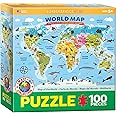 Eurographics Illustrated Map of The World 100-Piece Puzzle