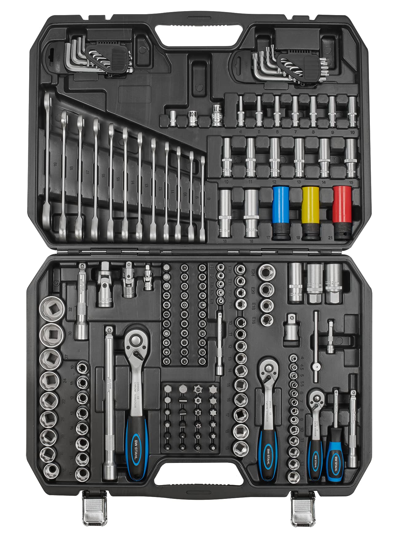 SW-Stahl 07635L Industrial Spanner Socket Set Chrome-Vanadium