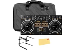 Pioneer DDJ-REV1 Scratch-Style 2-Channel DJ Controller for Serato DJ Lite - Black Bundle with DJ Case, Laptop Stand, and Austin Bazaar Polishing Cloth