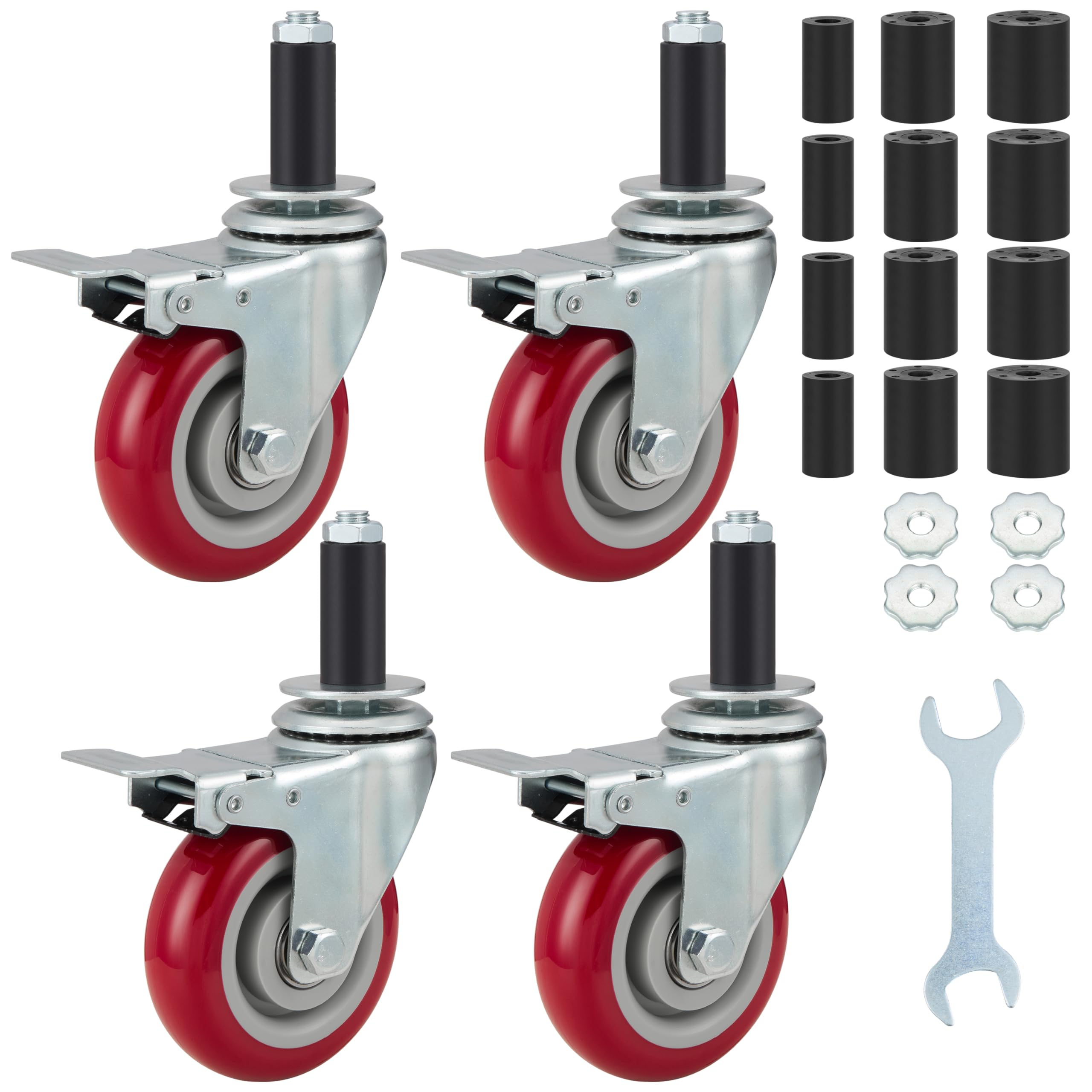 *3 Finnhomy 4 Inch Prep Table Caster Wheels Set of 4 Heavy duty ...