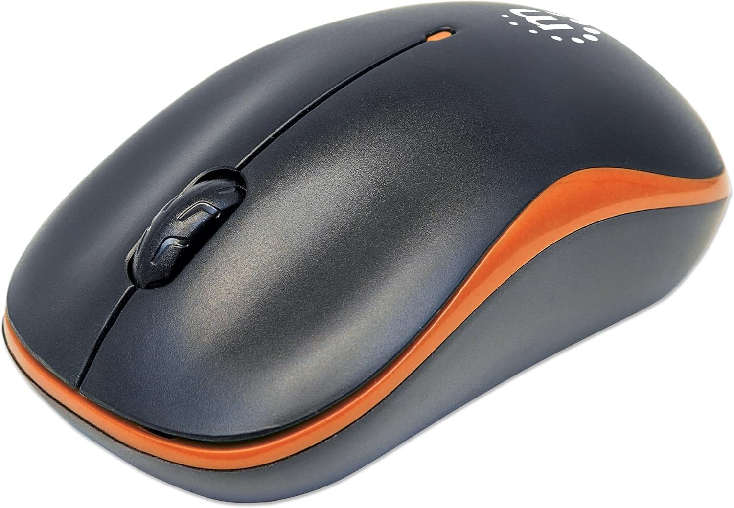 Manhattan Success Wireless Mouse, Black/Orange, 1000dpi, 2.4Ghz (up to 10m), USB, Optical, Three Button with Scroll Wheel