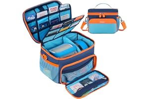 Jaffzora Carrying Case Compatible with Yoto Player 3rd Generation, Travel Storage Bag Holds 30 Cards for Audio Speaker & Headphone Accessories,Blue