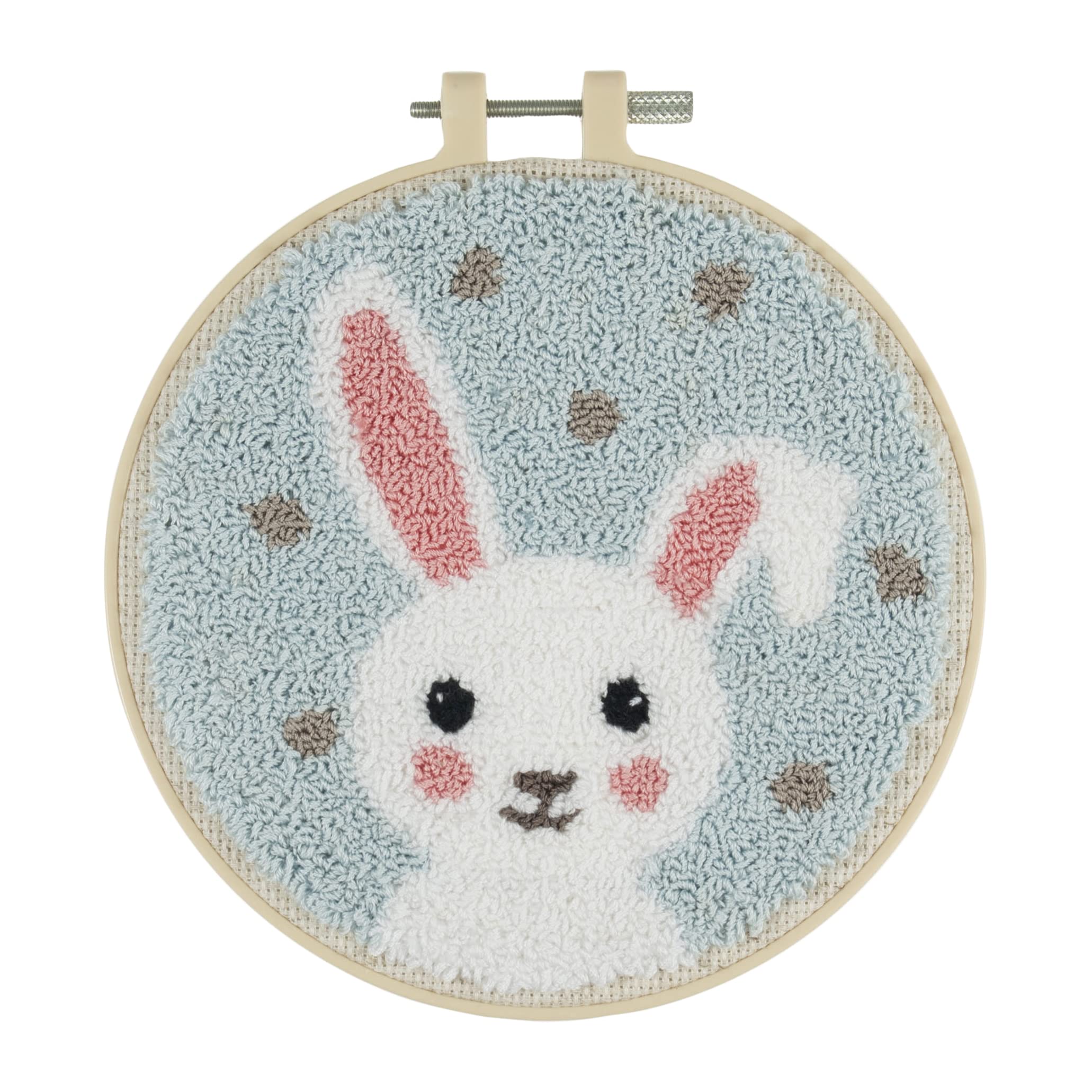 Trimits Embroidery Punch Needle Hoop Kit, Bunny, 15.2cm 6” — image 1
