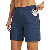 Willit Women's Golf Hiking Shorts Cargo Quick Dry Athletic Shorts Casual Summer Shorts with Pockets 7"