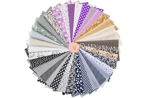 ZGXY Fabric, 35 pcs/lot Top Cotton 9.8" x 9.8" (25cm x 25cm) Squares Patchwork, Precut Multi-Color and Different Pattern for Sewing Quilting Crafting, Home Party Craft Fabric DIY Sewing Mask