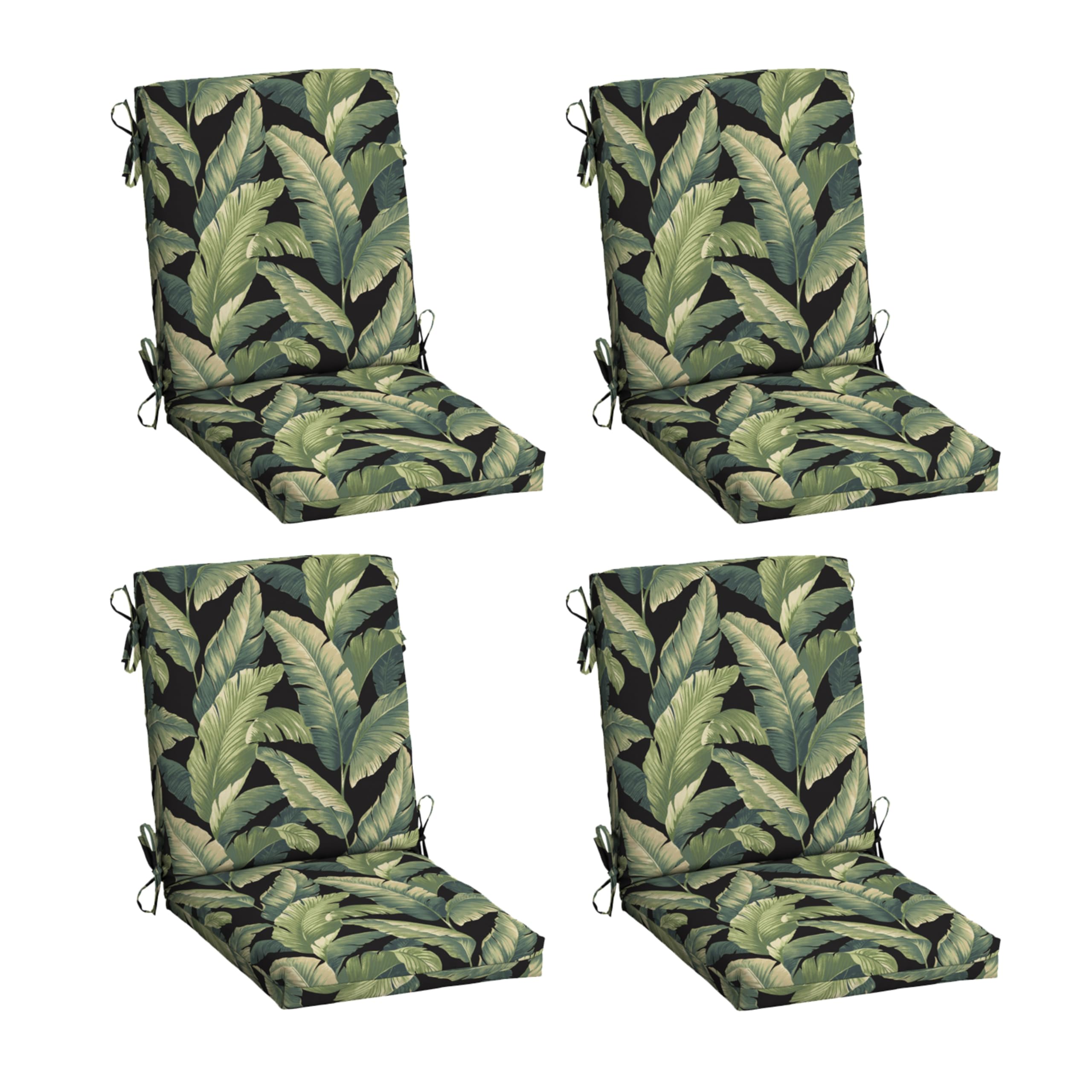 Arden 4-Pack Outdoor Patio Dining Chair Cushion, 20x44, Rain-Proof Seat Pad, Fade-Resistant Outdoor Cushion Onyx Cebu Image