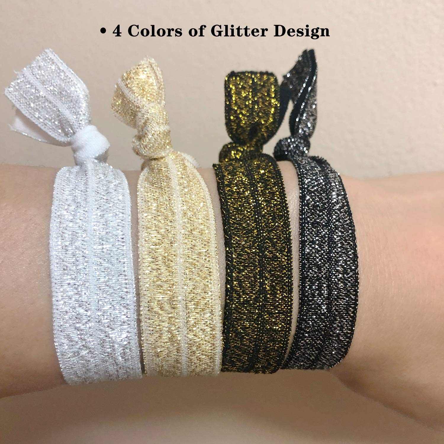 79STYLE 100Pcs Elastics Hair Ties Ribbon No Crease Ouchless Ponytail Holders For Girl and Women, Yoga Twist Hair Bands Hand Knotted Fold Over Solid Colors (Multiple Colors) : Beauty