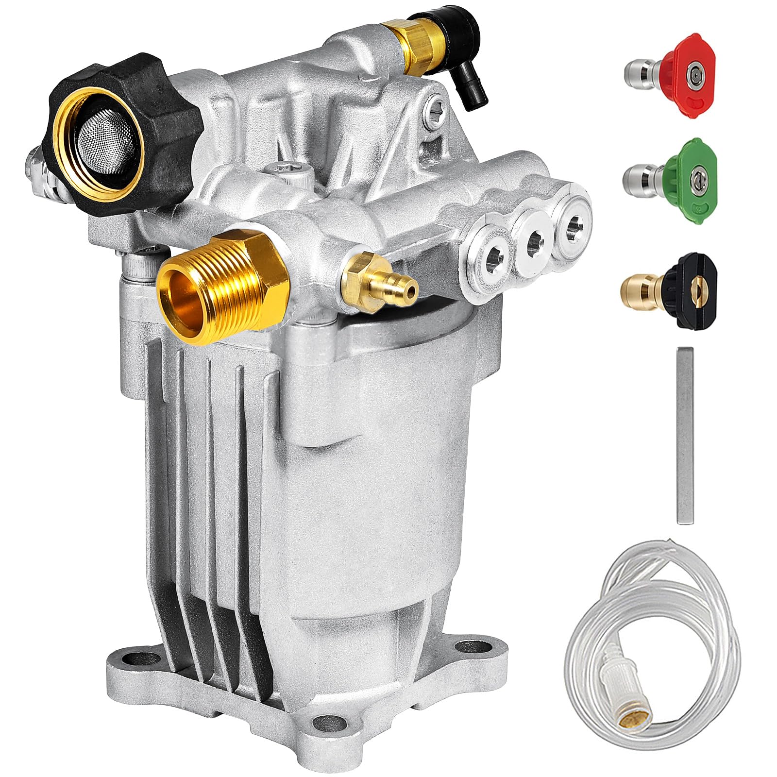 Photo 1 of TOOLCY 3/4" Shaft Horizontal Pressure Washer Replacement Pump, 3400 PSI @ 2.5 GPM, Power Washer Replacement Pump for Gas Pressure Washers, Compatible with Honda, Simpson, Ryobi and more