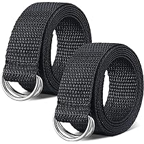 WHYHKJ 2PCS Black Flag Football Belts – 130cm Long D-Ring Belts For Men, Women, Kids (Flag Rugby Belt)