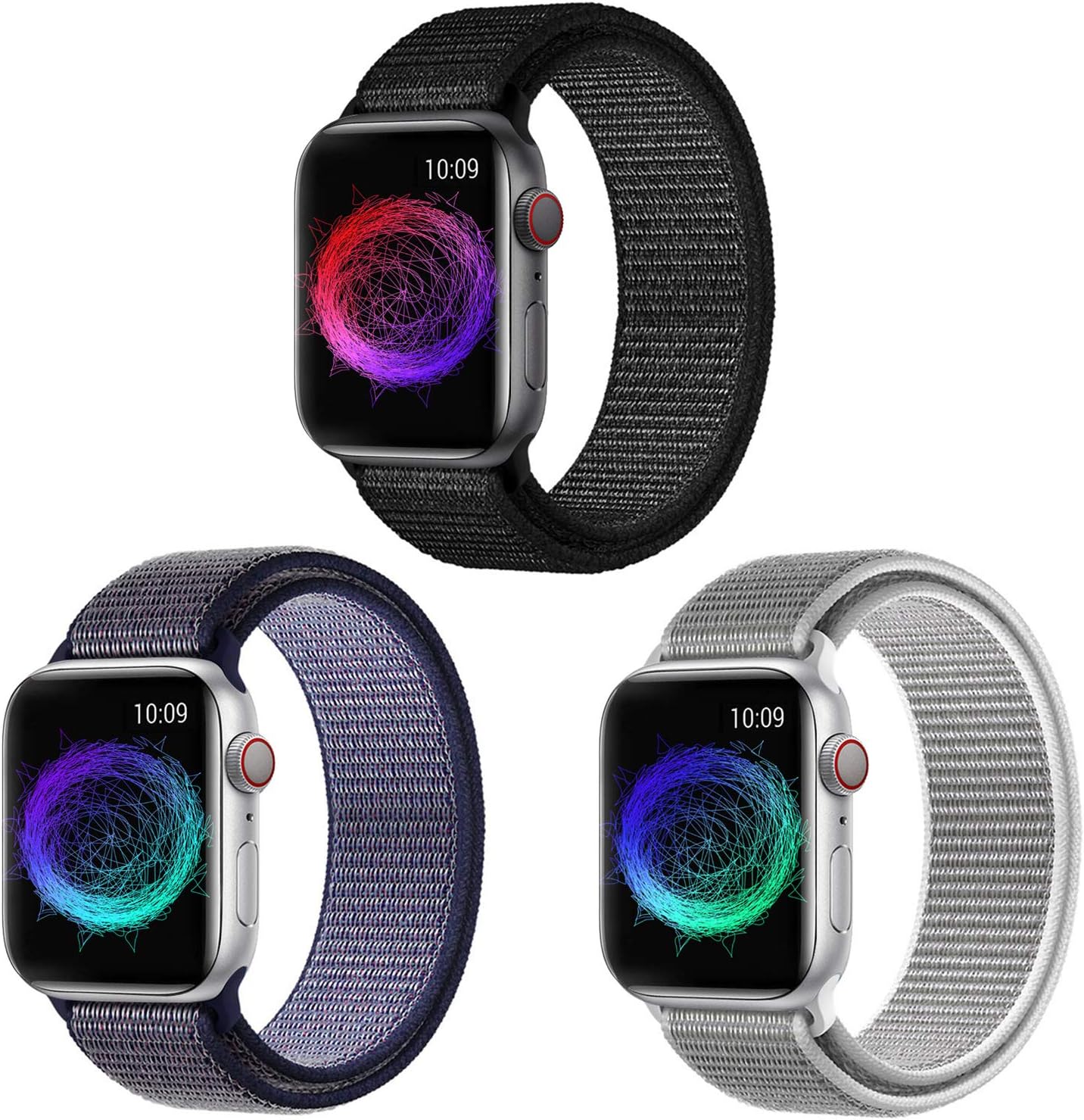 KONGAO Compatible for Apple Watch Band 38MM 40MM 42MM 44MM, Lightweight Breathable Soft Nylon Replacement Strap Compatible with Apple Watch iwatch Series 5 4 3 2 1