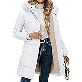 YUCOLEN Long Winter Coats for Women Fleece Lined Sherpa Puffer Jackets with Hood Pockets Zip Warm Thicken Parka Coat
