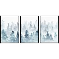 SIGNWIN 3 Piece Framed Canvas Wall Art Abstract Mountain Canvas Prints Home Artwork Decoration for Living Room,Bedroom - 16