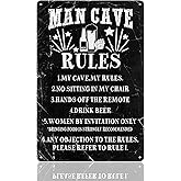 Man Cave Rules Sign Man Cave Decor Funny Matel Tin Signs Mancave Stuff For Men Gifts For My Cave My Rules Who Have Everything Bar Wall Art 8x12 Inch