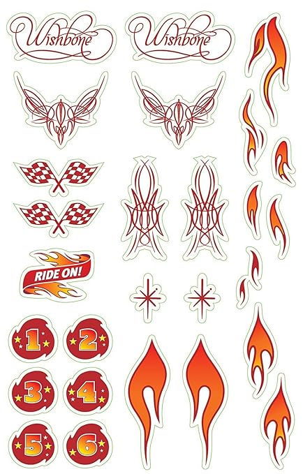 Wishbonebike Stickervel Vlammen