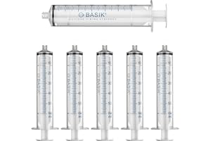 BASIK 60cc Compatible With ENFIT Connections Silicone O Ring Reusable Syringe, 6 Pack