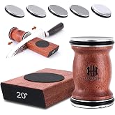 Rolling Knife Sharpener Kit, Kitchen Knife Sharpener with Replaceable Discs Diamond &amp; Ceramic Knife Sharpeners Roller, Magnetic Knife Sharpening Kit with 15 &amp; 20 Degree Base, Afilador De Cuchillos