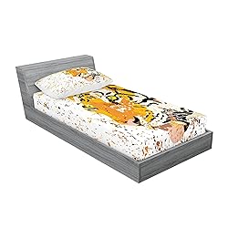 Ambesonne Animal Fitted Sheet & Pillow Sham