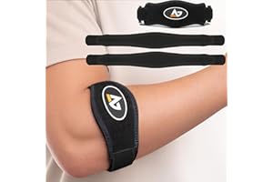AetherGear Tennis Elbow Brace with Bonus Replacement Strap (1 pack) - Forearm Brace Support Band with Compression Pad and Elb