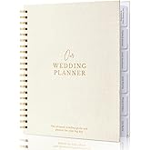 Timeless Premium Linen Wedding Planner Book and Organizer – Wedding Planning Book, Comprehensive Keepsake & Countdown Binder, Perfect Engagement Gift for Women, 11" x 9" (Cream)