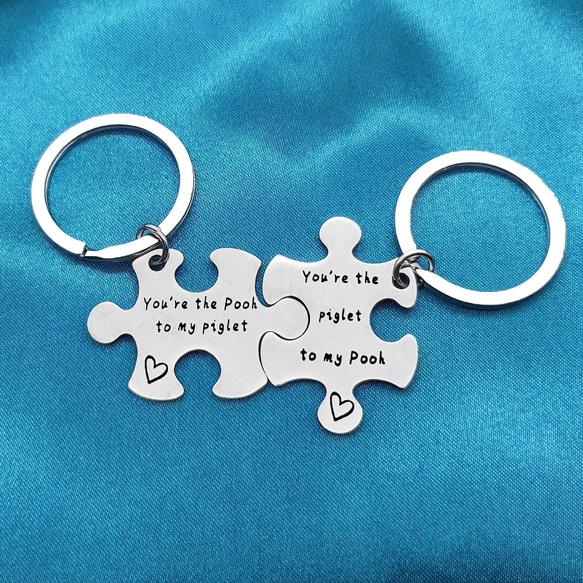 Best Friend Keyring Set, You're The Pooh to My Piglet/You're The Piglet to My Pooh, Friendship Keychain for Him Her - Image 3