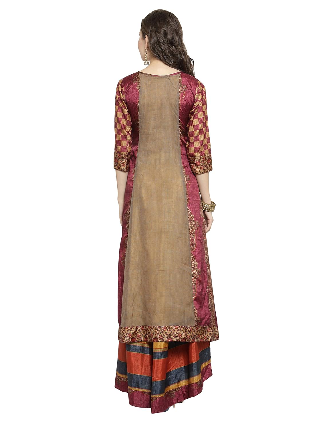 kvsfab georgette paisley print flared dress [kvskr1122mrli]