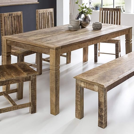 FineBuy Esszimmertisch FB45592 Braun 120 x 76 x 70 cm Mango Massivholz