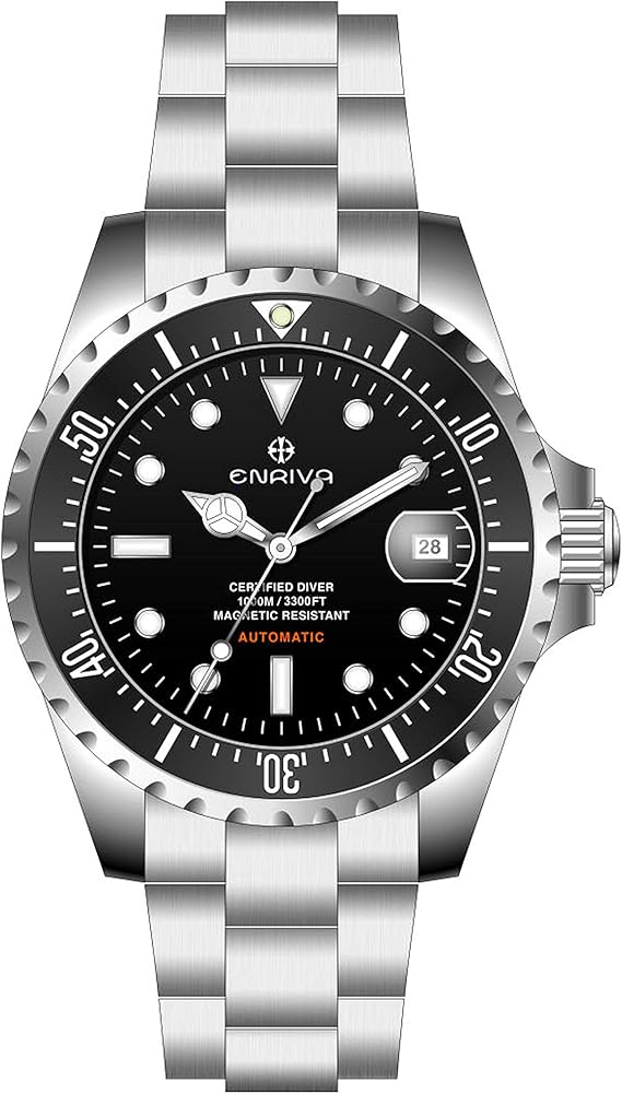 Amazon Enriva ダイバーズウォッチ 自動巻き 腕時計 日付表示 1000メートル専門防水 Nh35 スポーツ ダイバースタイル サファイアガラス メンズ メンズ腕時計 腕時計 通販