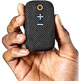 MEE Audio goSPKR Small Wearable Clip-on Bluetooth Speaker with IPX5 Water Resistance, Built-in Speakerphone with Microphone for Hands-Free Calls, Compact Design, Can Connect Up to 2 in Stereo (Black)