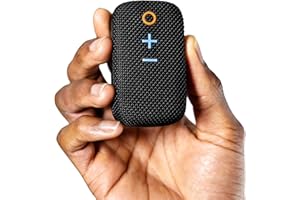 MEE audio goSPKR Small Wearable Clip-on Bluetooth Speaker with IPX5 Water Resistance, Built-in Speakerphone with Microphone for Hands-Free Calls, Compact Design, Can Connect Up to 2 in Stereo (Black)