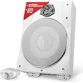 Lanzar 8" Subwoofer, 1000W Low-Profile Marine Waterproof Car Subwoofer with Built-in Amplifier, Adjustable Bass Boost, Remote Level Control, RCA Input, Phase Shift (14.5" x 9.5" x 3")