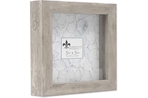 Lawrence Frames Shadow Box Frame, 5x5, Natural Gray