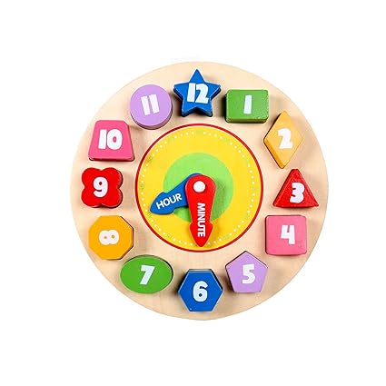 Tooky Toy, 8.6 x 1.18 inches, Clock Puzzle, Wood