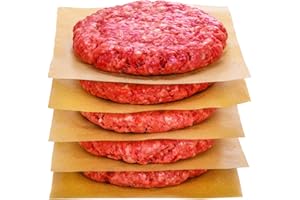 Hiware 200 Count Unbleached Parchment Paper Squares 6" x 6", Non-Stick Wax Paper Sheets for Separate Burgers, Cookies & Other Foods When Storing, Freezing