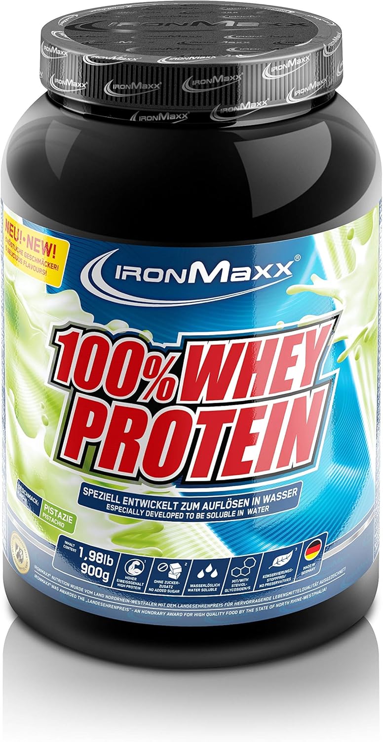 IronMaxx 100 Whey Protein Dose Pistazie, 1er Pack(1 x 900 grams