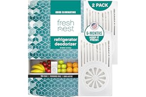 Fresh Nest Refrigerator Deodorizer with Zeolites (2-Pack) - Odor Eliminator for Fridge & Freezer - Outshines Baking Soda and Bamboo Charcoal Bags - Long-Lasting, & Safe