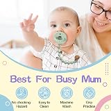 MumEZ Dummy Clip 2 Pcs Premium Silicone Clip Cream White Purple Baby Safe view 4