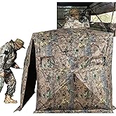 Mionovity Hunting Blind, 360° See Through Ground Blind for Turkey Hunting, Turkey Ground Blind, Hunting Blind for Turkey & Deer, 2-3 Person Pop Up Portable Camouflage Tent with Carrying Bag