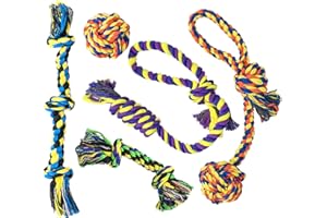 SHARLOVY Puppy Teething Toys for Small Dogs, 5 Pack Cotton Puppy Dog Rope Toy for Small Dogs, Durable Dog Chew Toys for Aggressive Chewers Small Breed, Interactive Tug of War Puppy Toys to Keep Them Busy