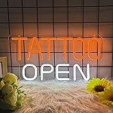 Tattoo Open Neon Sign for Wall Decor, Tattoo Shop Led Sign Business Neon Light Signs Dimmable USB Powered Suitable for Salon Wall Art Decor