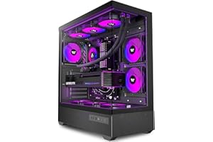 KEDIERS G8 Pre-Installed 6 × 120mm PWM ARGB Fan, ATX Mid Tower PC Case, Computer case with Panoramic View Tempered Glass Fron