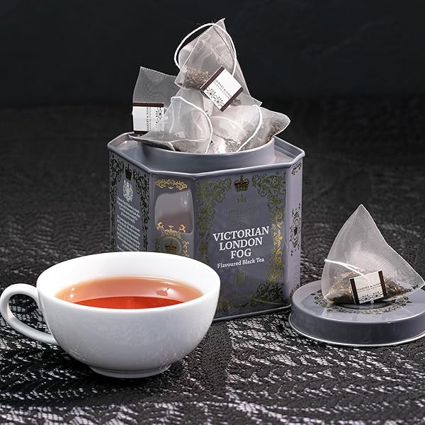 HARNEY & SONS VICTORIAN LONDON FOG TEA, BLACK AND OOLONG TEA WITH CITRUS, VANILLA AND LAVENDER | 30 SACHETS, HISTORIC ROYAL PALACES COLLECTION (TIN DESIGN MAY VARY)