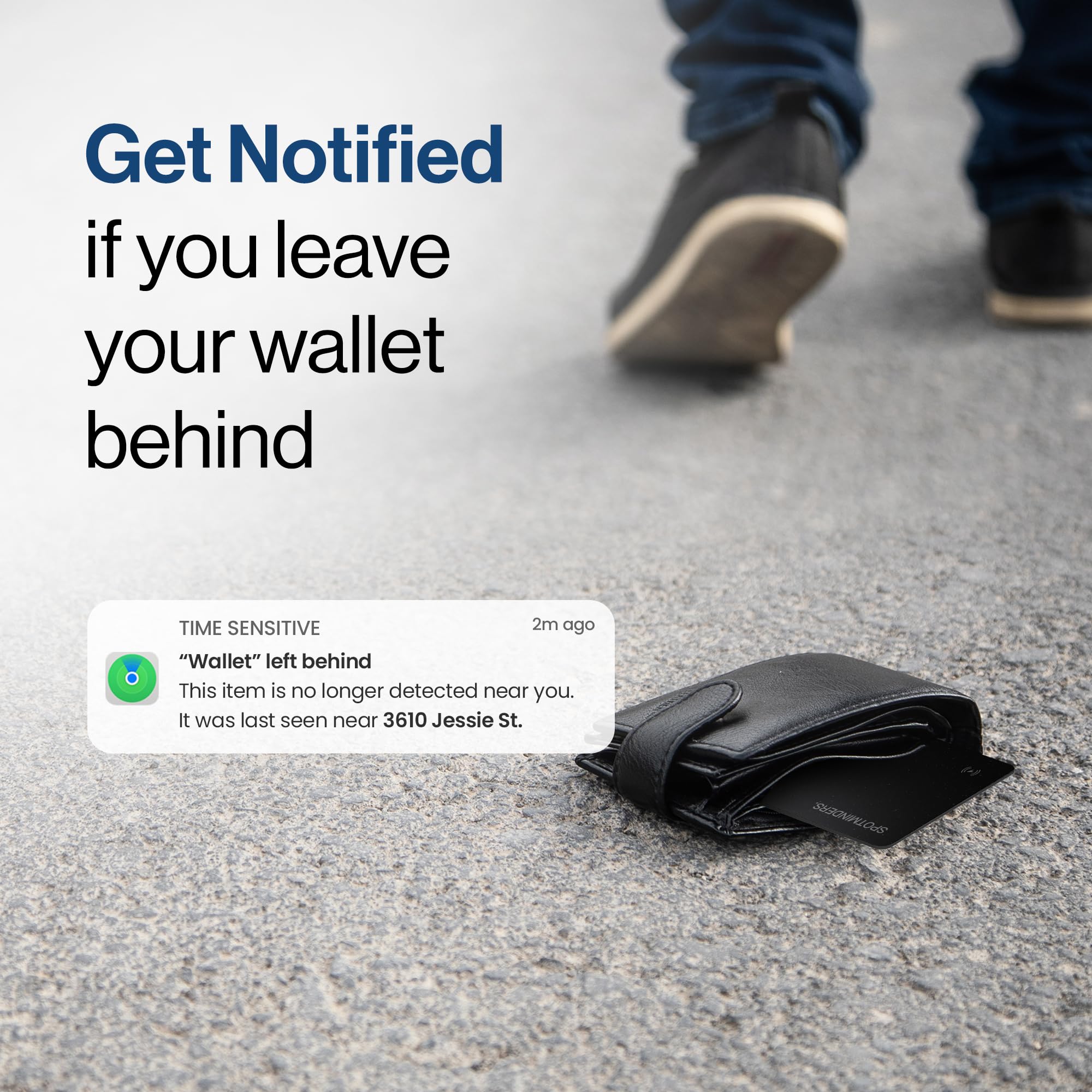 SPOTMINDERS Apple MFi Certified Wallet Tracker for Christmas Stocking Stuffers for Men Gifts for Women Works With Apple Find My Rechargeable 0.07in Slim Tracking Card - White Elephant Gifts for Adults