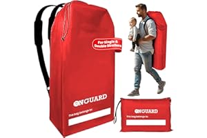 ONGUARD Waterproof Single and Double Stroller Bag for Airplane - Travel Stroller Cover - Airplane Stroller Travel System - Gate Check Stroller Bag - Baby Airplane Essentials - Red