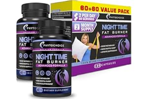 PHYTOCHOICE Night Time Weight Loss Pills for Women-Carb Blocker Appetite Suppressant with Melatonin-Fat Burner Diet Pills that Work Fast for Women-Nighttime Metabolism Booster-Overnight Fat Burning Pills-2 Pack