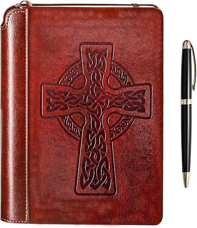 SETTINI Celtic Cross Journal Gift Set Hardcover Vegan Leather Pen Included