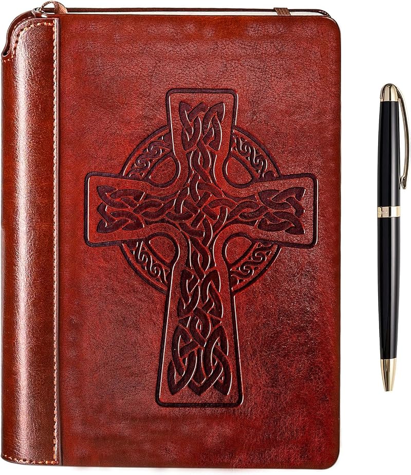 SETTINI Celtic Cross Journal Gift Set Hardcover Vegan Leather Pen Included